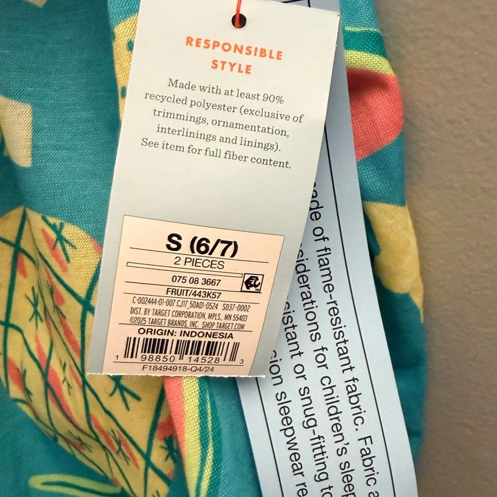 Cat &‎ Jack Tropical Fruit Kids Pajama Set - Blue and Yellow